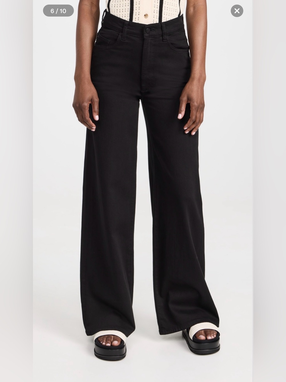 DL1961 Black Wide Leg Jeans for Women